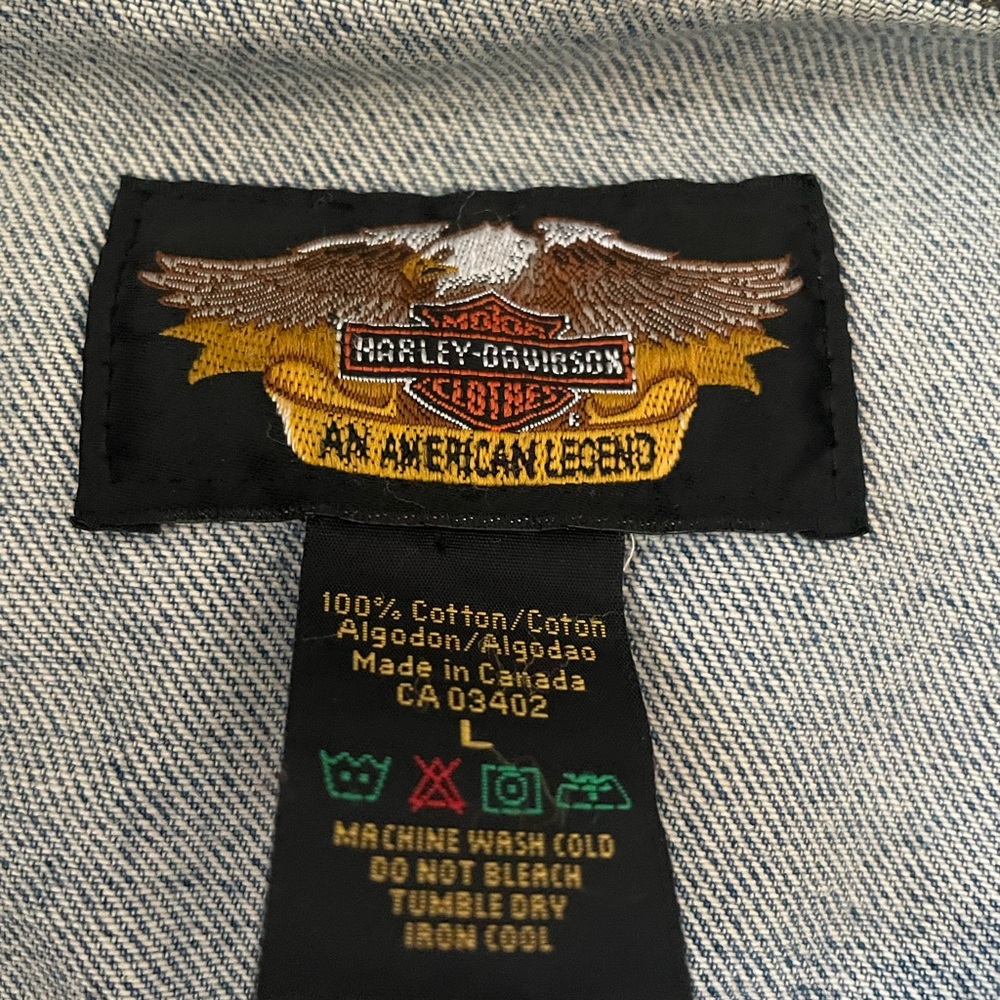 Genuine Harley-Davidson Womens Light Wash  Cotton Jean Jacket size L. - Picture 4 of 13